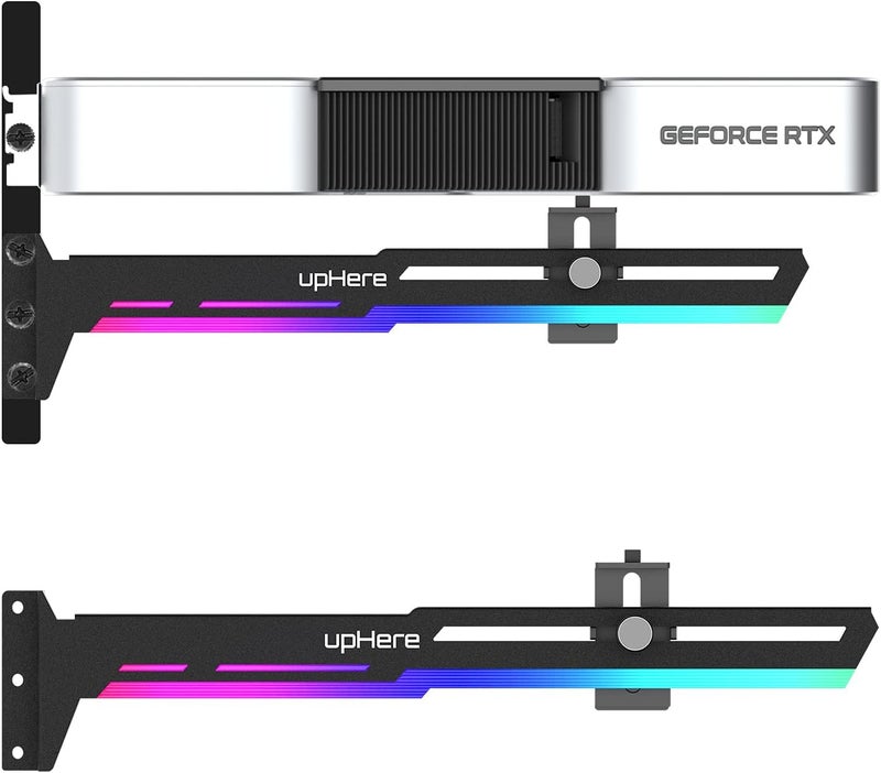 upHere 5V 3PIN Addressable RGB Graphics Card GPU Brace Support Video Card Sag Holder,Built-in 5V ARGB Strip,Adjustable Length and Height Support,G276ARGB - Image 1